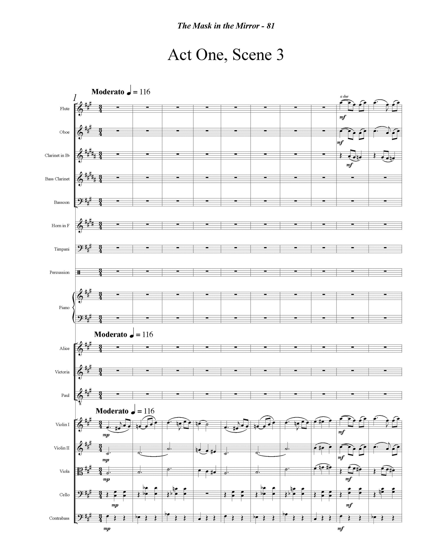 MASK IN MIRROR, Opera in Three Acts