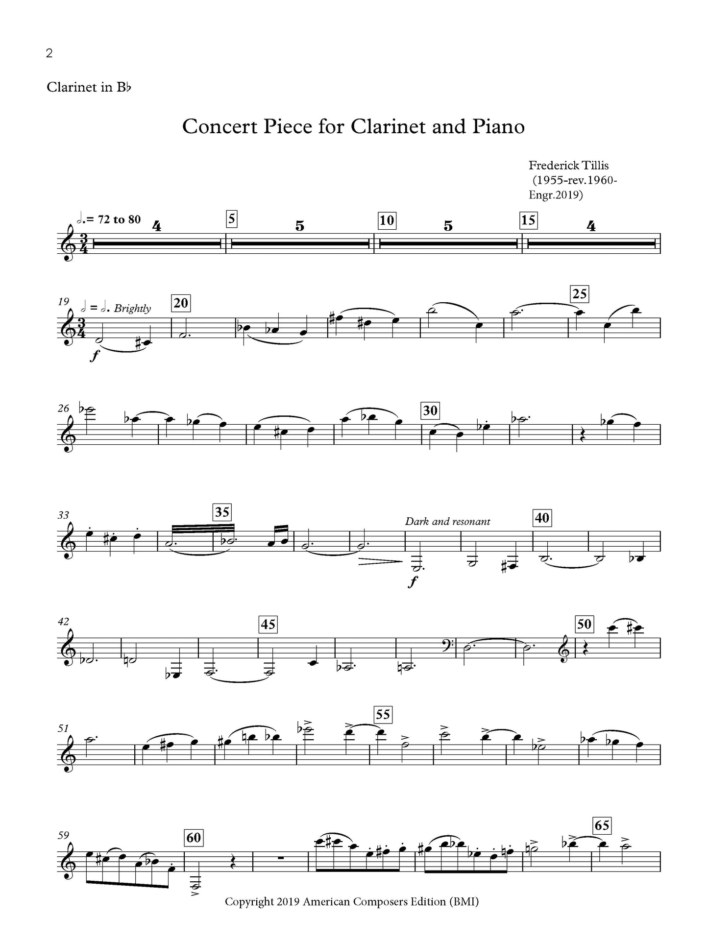 CONCERT PIECE FOR CLARINET AND PIANO