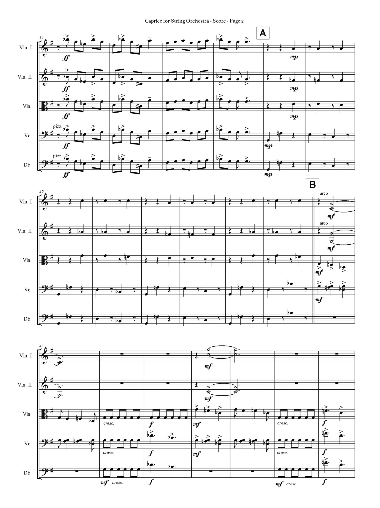 CAPRICE for string orchestra