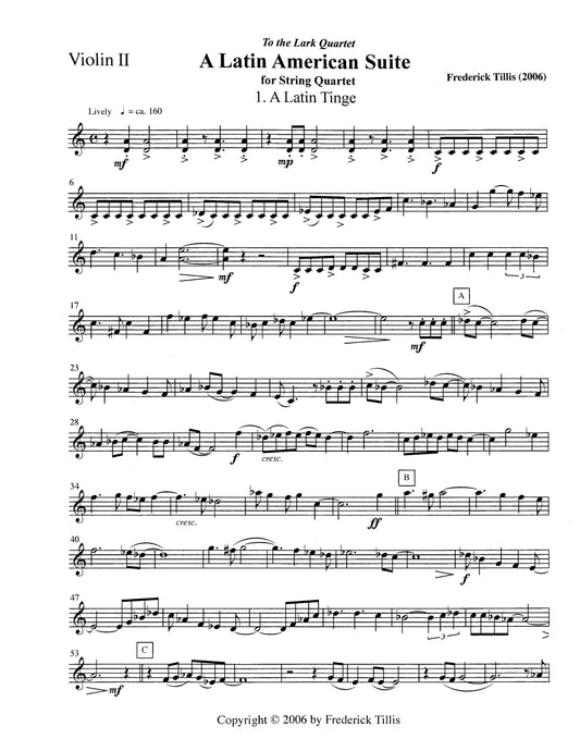 LATIN AMERICAN SUITE for String Quartet