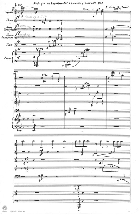 MUSIC FOR AN EXPERIMENTAL LAB ENSEMBLE Nos. 1 and 2