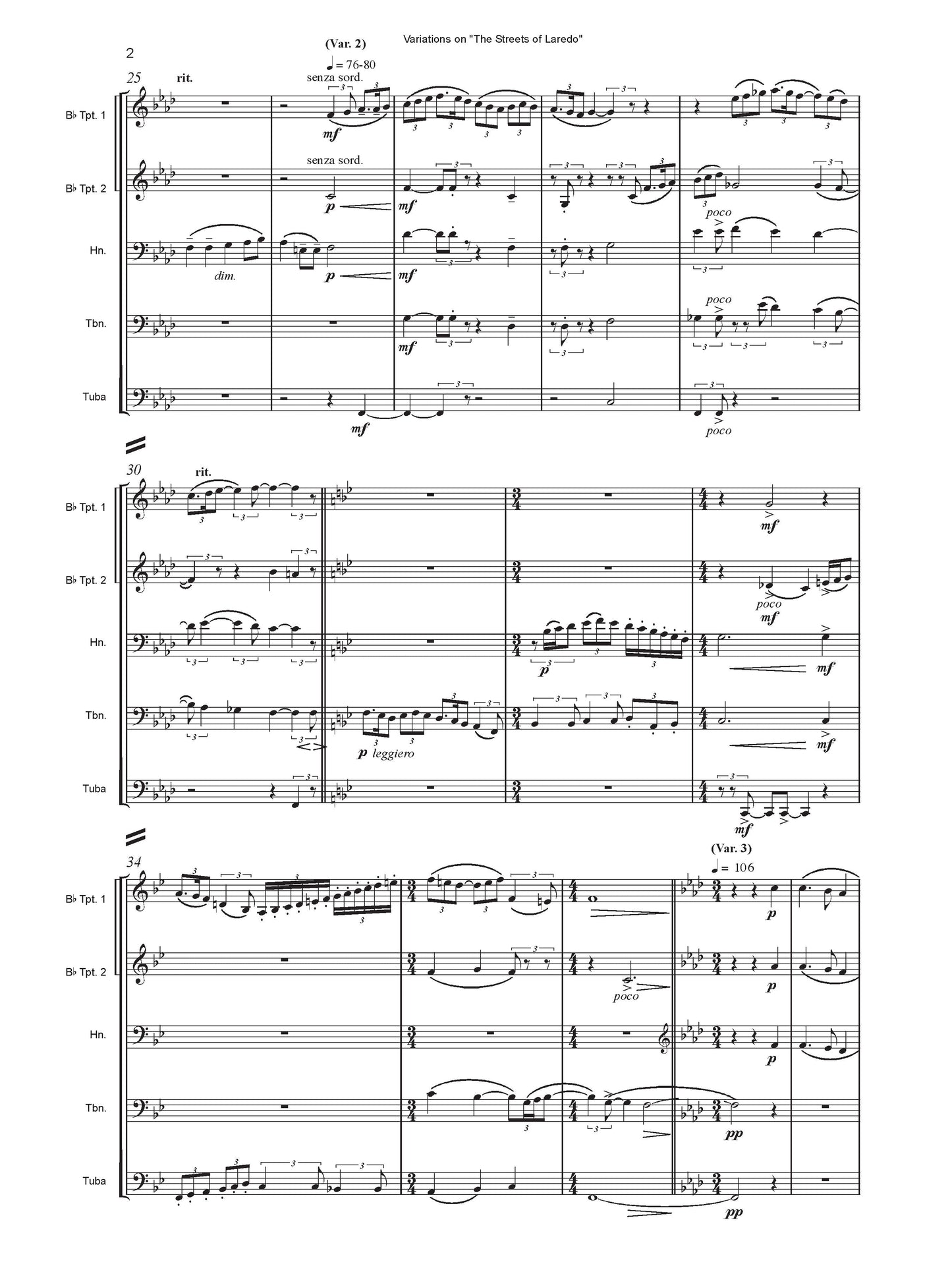 BRASS QUINTET NO. 2: THE STREETS OF LAREDO