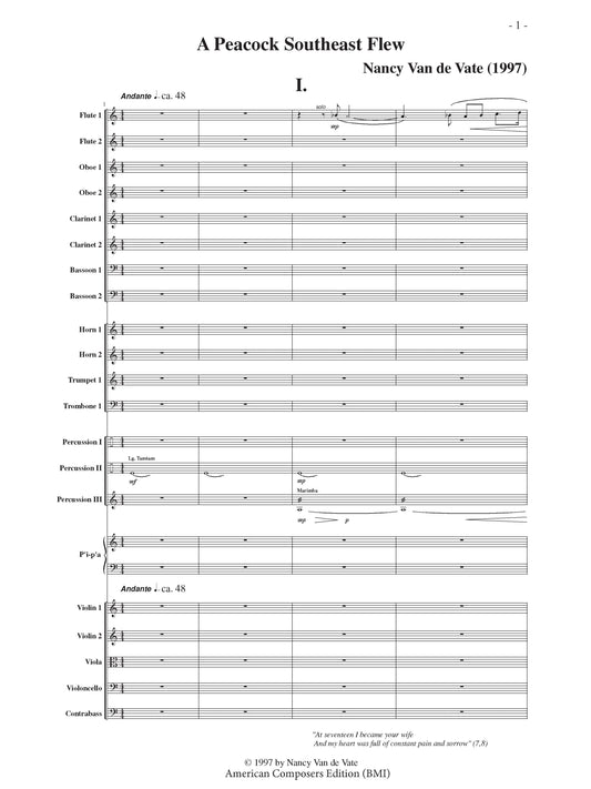 PEACOCK SOUTHEAST FLEW: CONCERTO FOR PIPAND ORCHESTRA