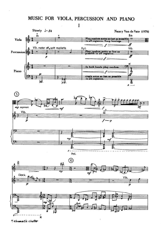 MUSIC FOR VIOLA, PERCUSSION AND PIANO