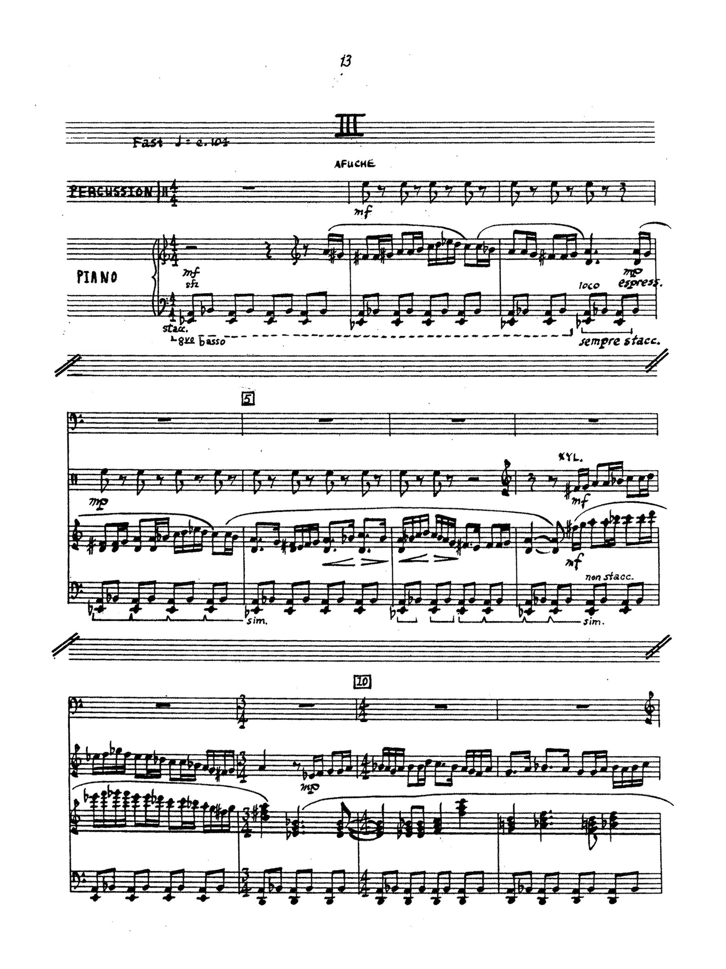 Trio for Bassoon, Percussion, and Piano