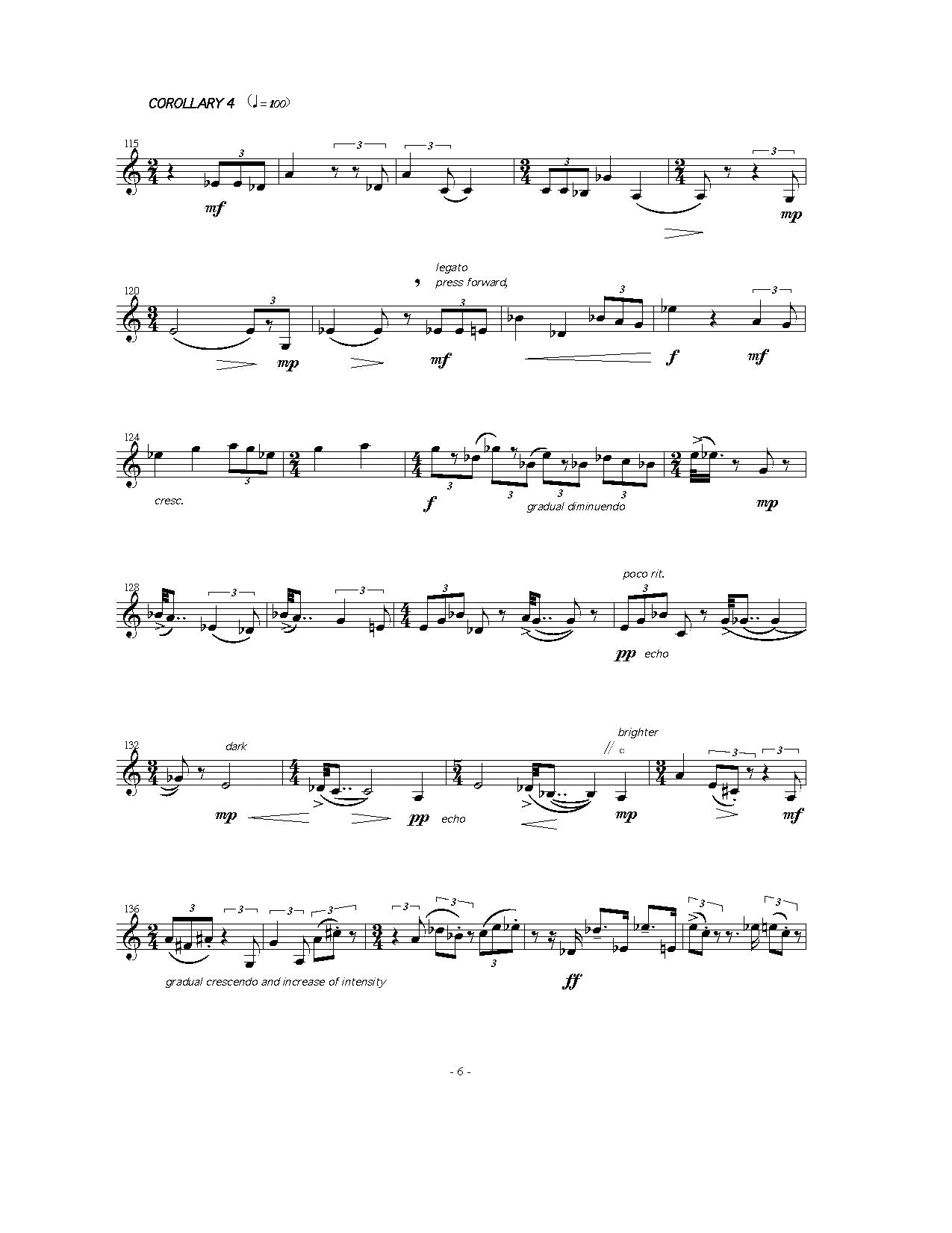 Corollaries for Solo Horn