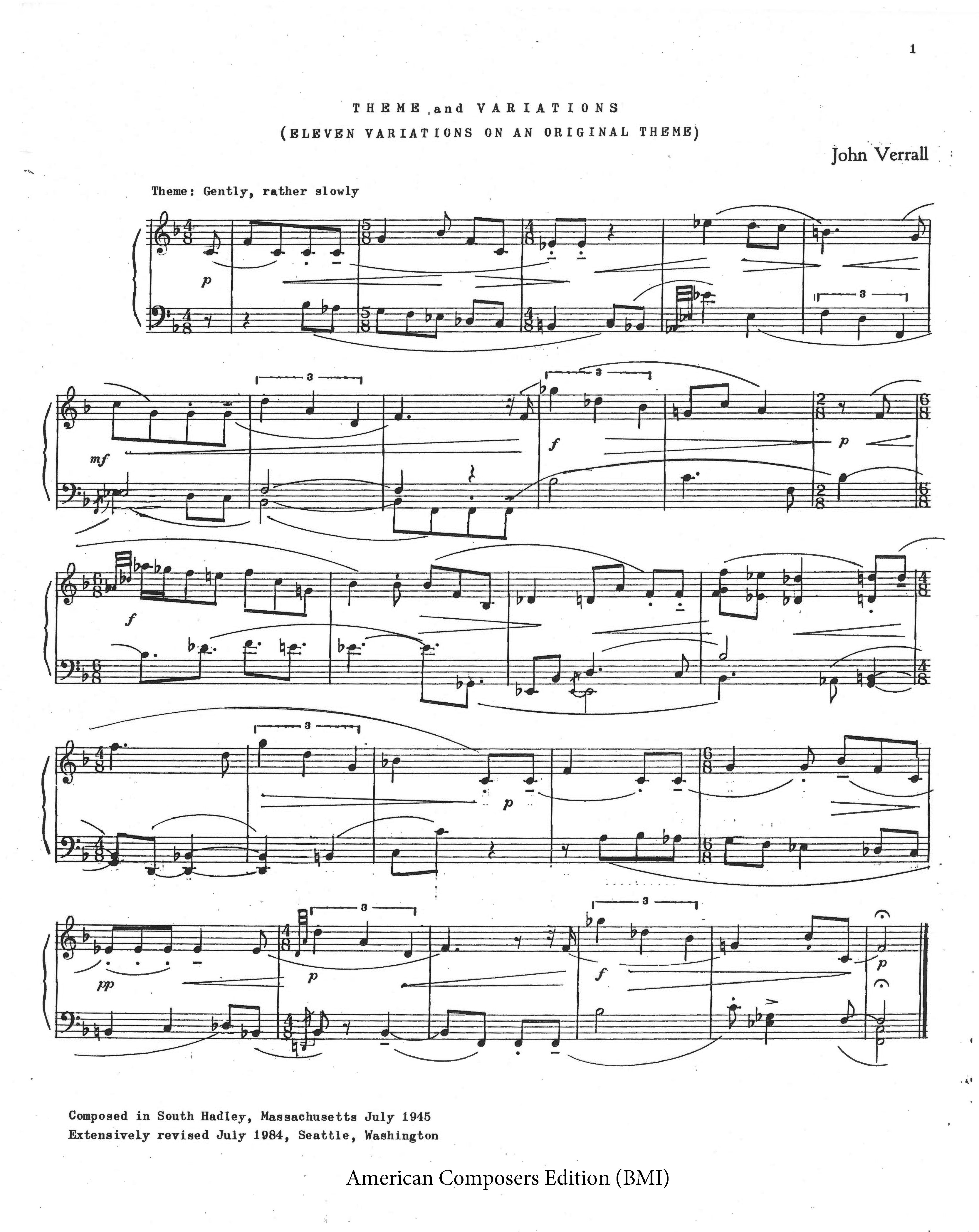 Theme and Variations American Composers Alliance