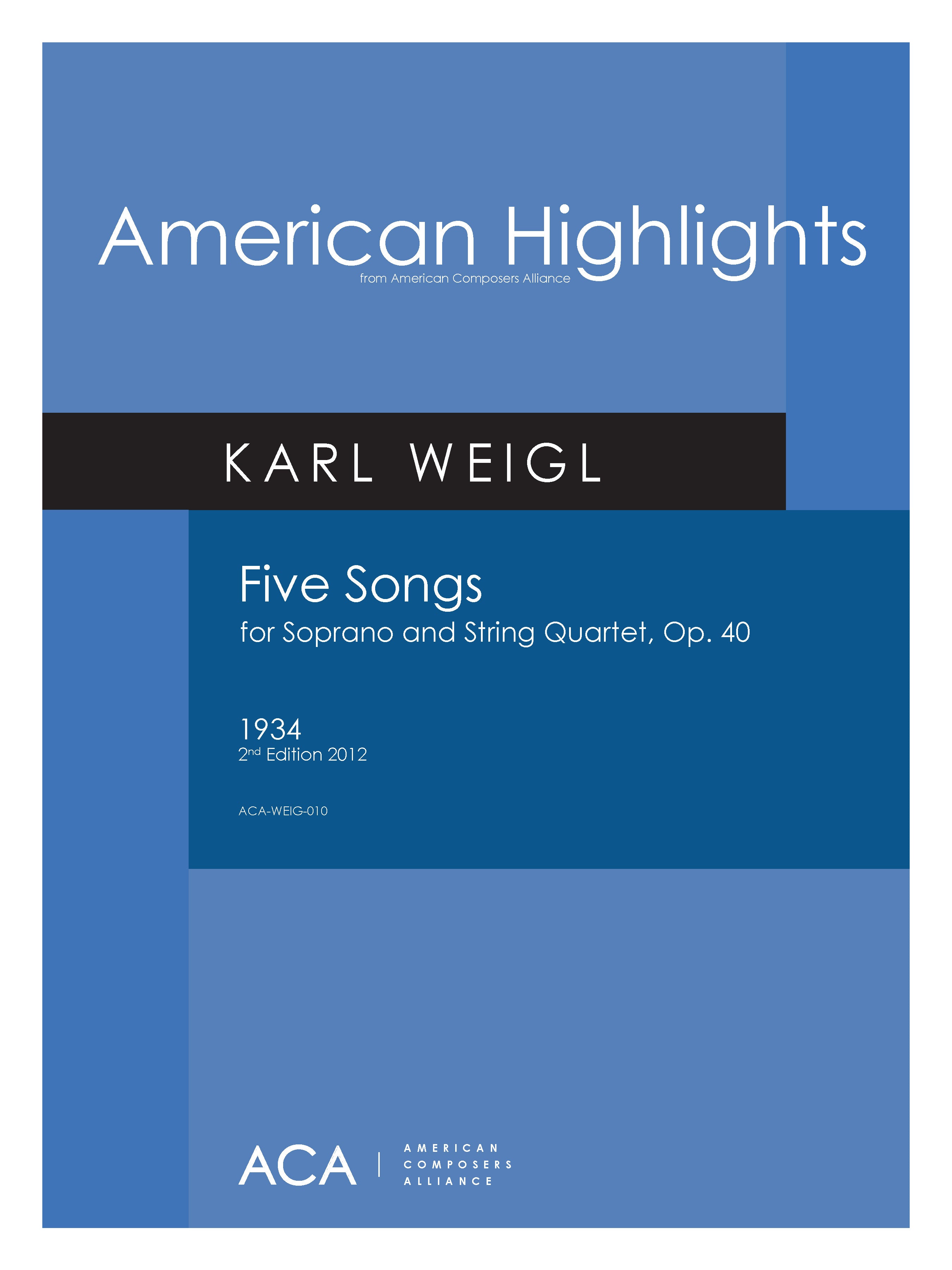 Five Songs for Soprano and String Quartet, Op. 40, Full score and