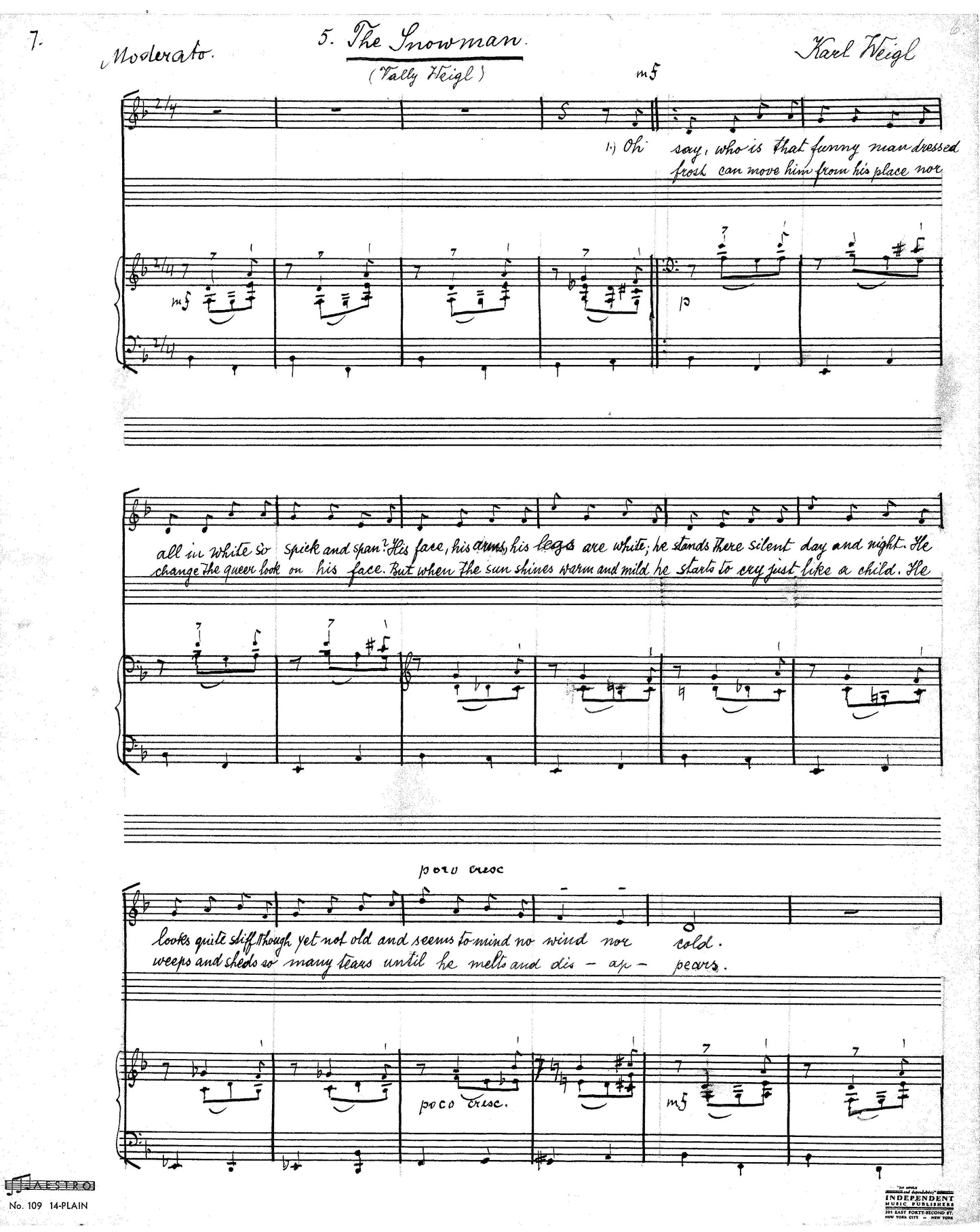 CHILDREN'S SONGS for high voice and piano