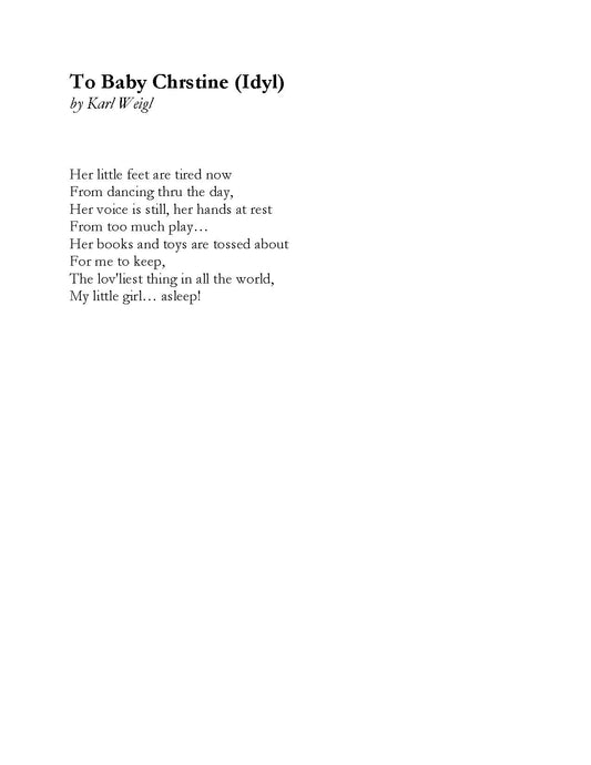 TO BABY CHRISTINE (IDYL)