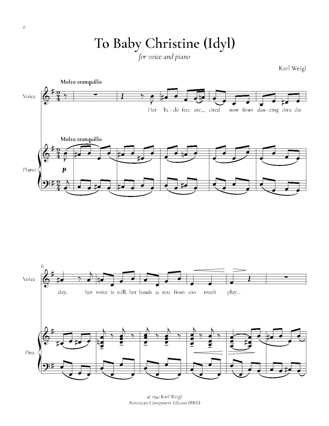 TO BABY CHRISTINE (IDYL)