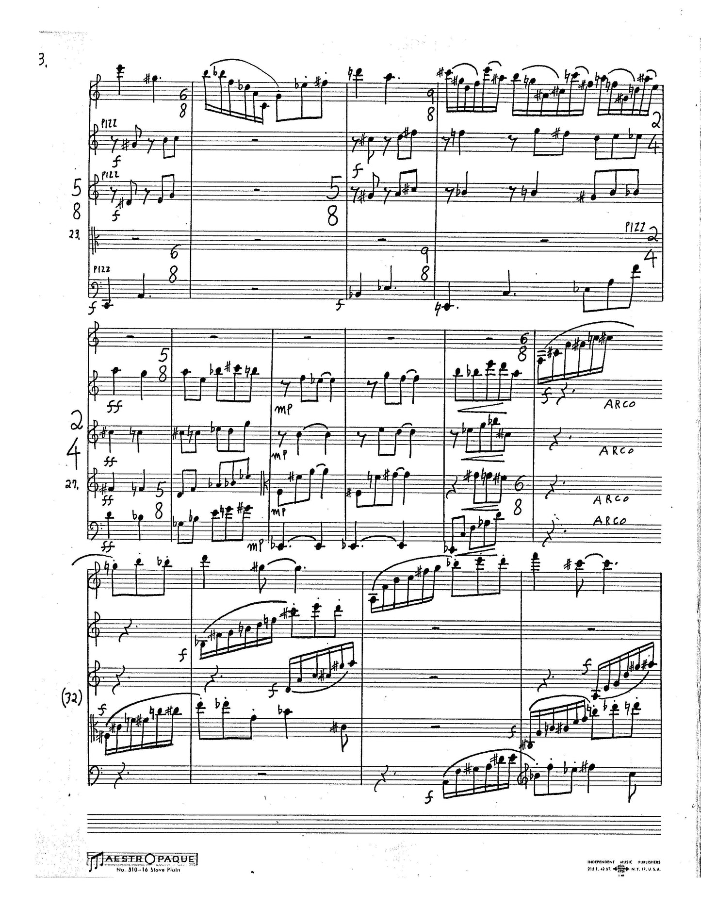 QUINTET FOR CLARINET & STR QRT