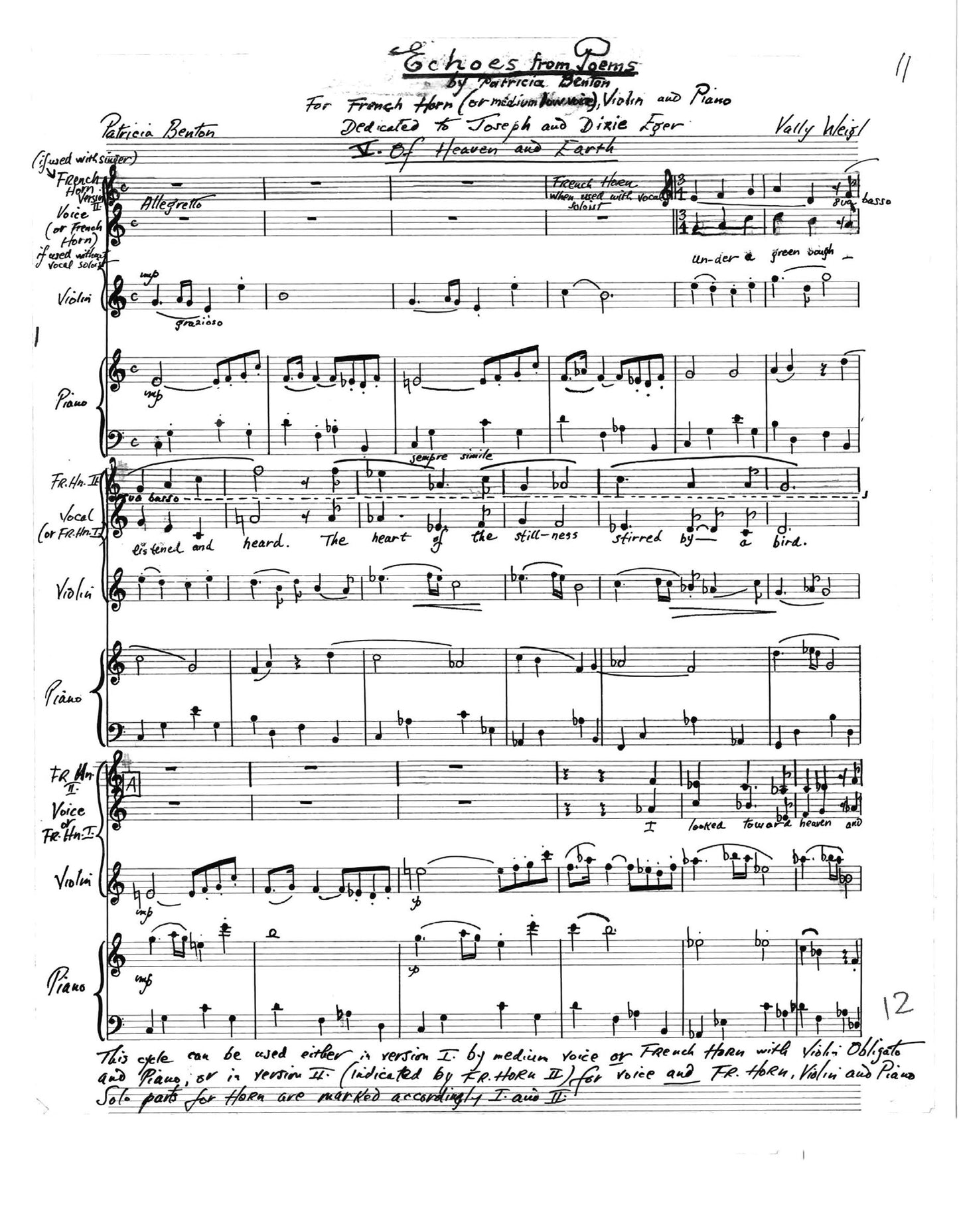 ECHOES FROM POEMS BY PATRICIA BENTON