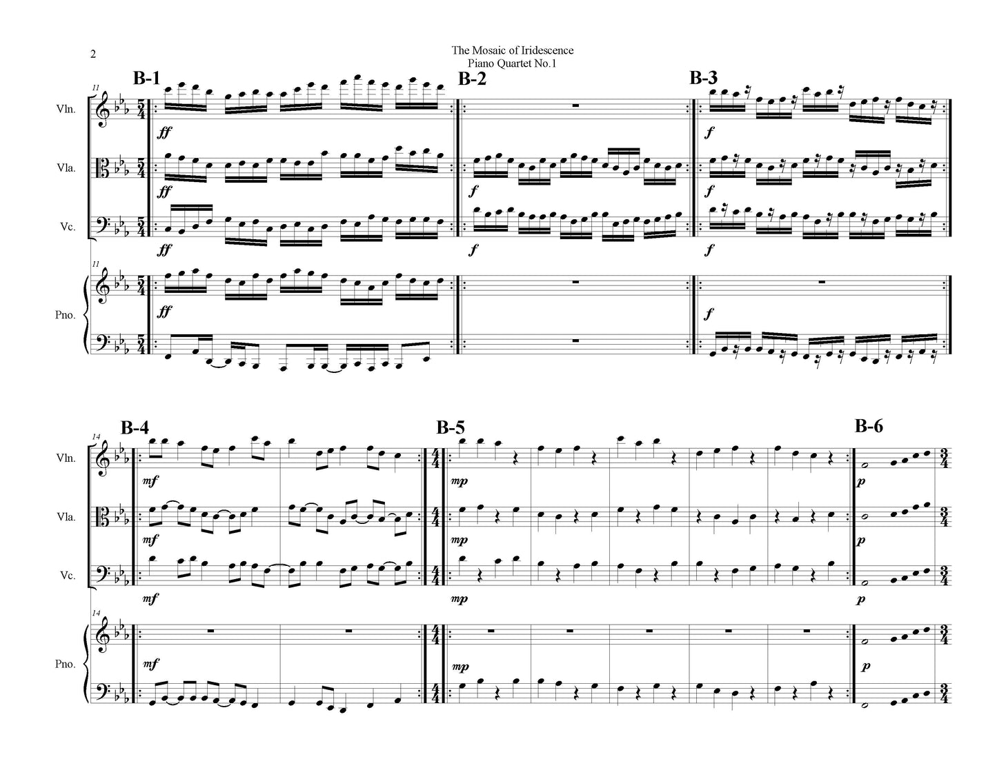 Piano Quartet No. 1 - The Mosaic of Iridescence