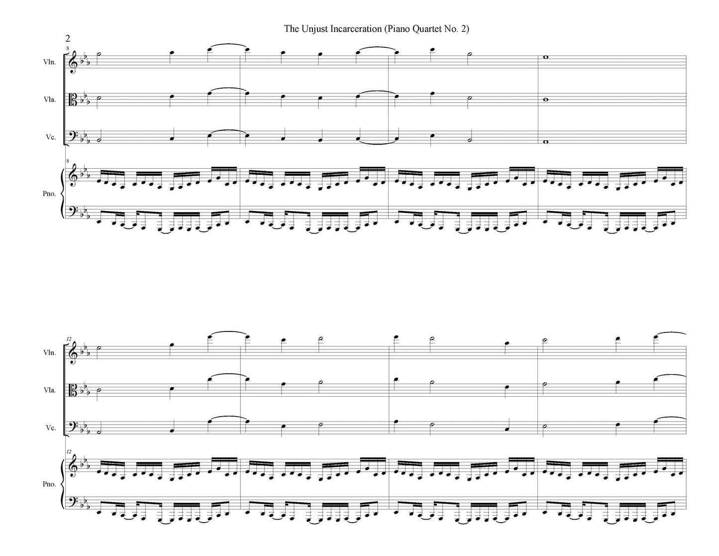 Piano Quartet No. 2 - The Unjust Incarceration