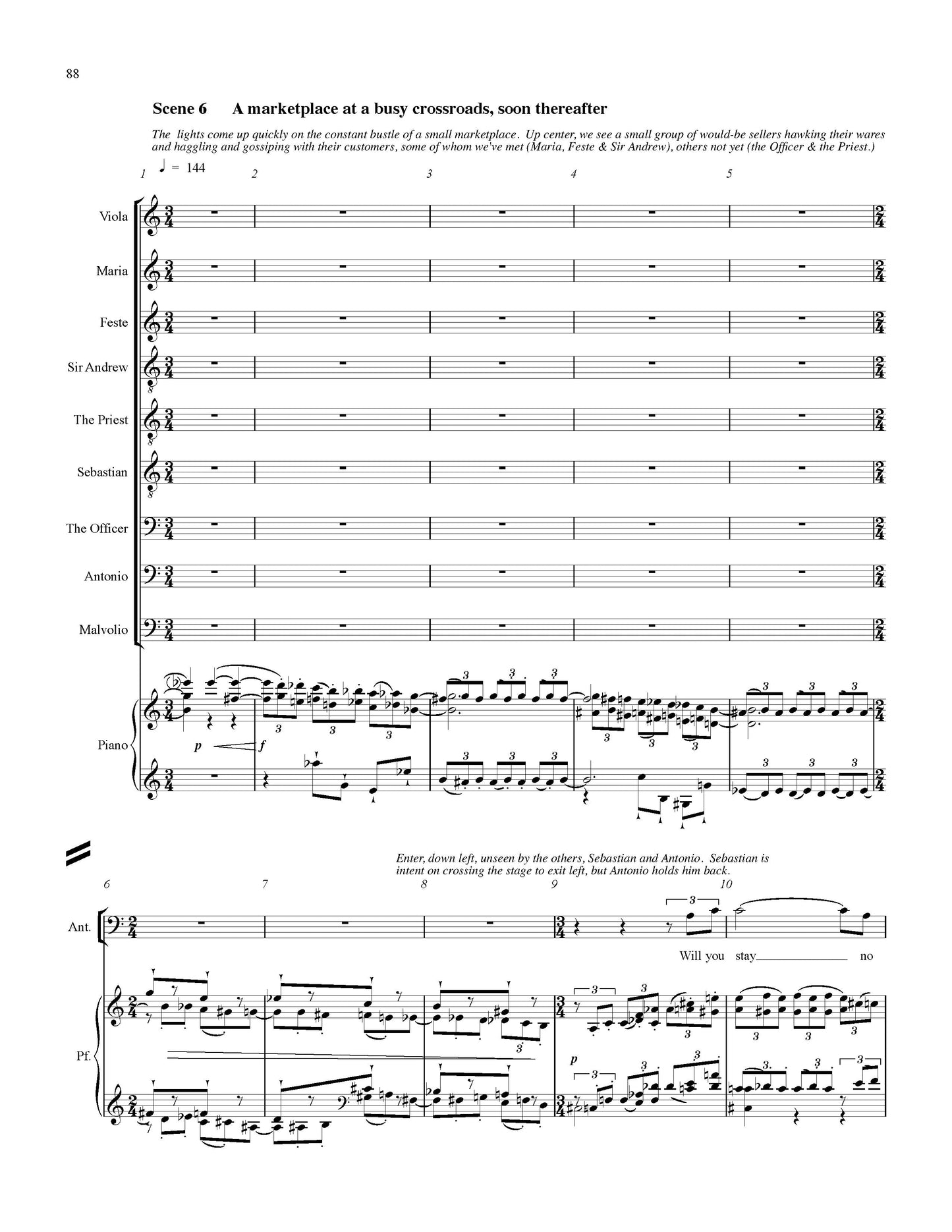 Twelfth Night: Acts 1 and 2 - Piano-Vocal Score