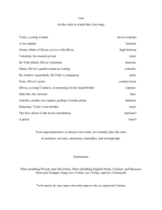 Twelfth Night: Act 1 - Full Score