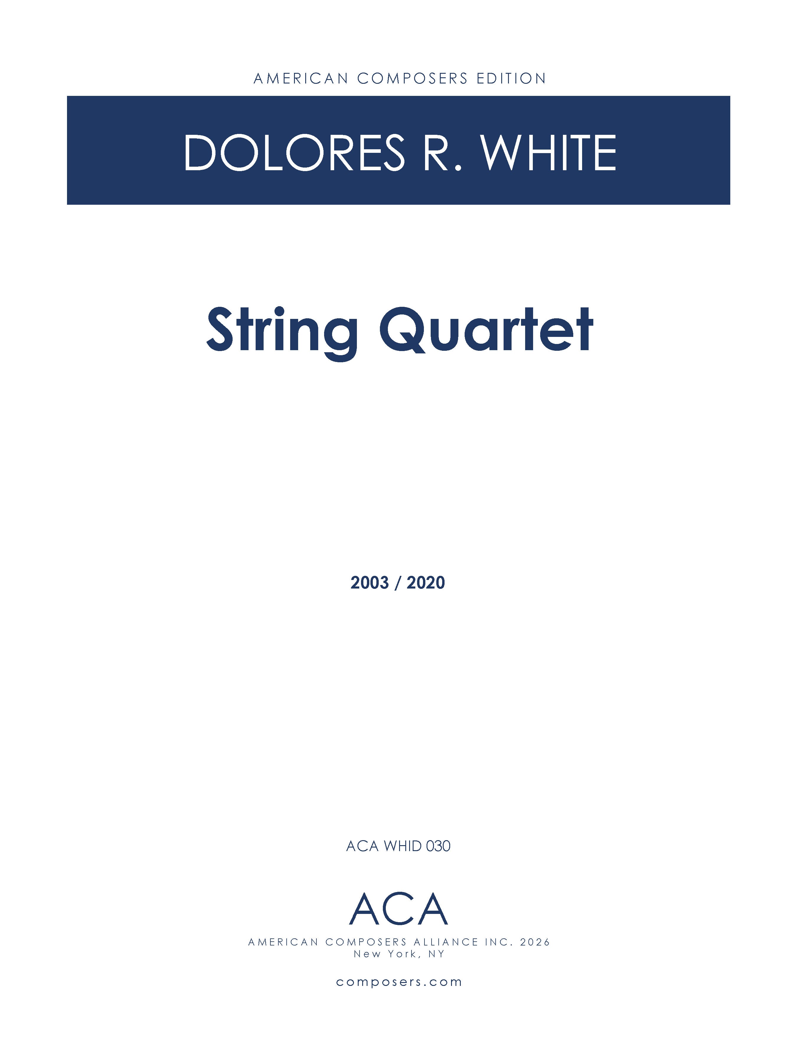 String Quartet – American Composers Alliance