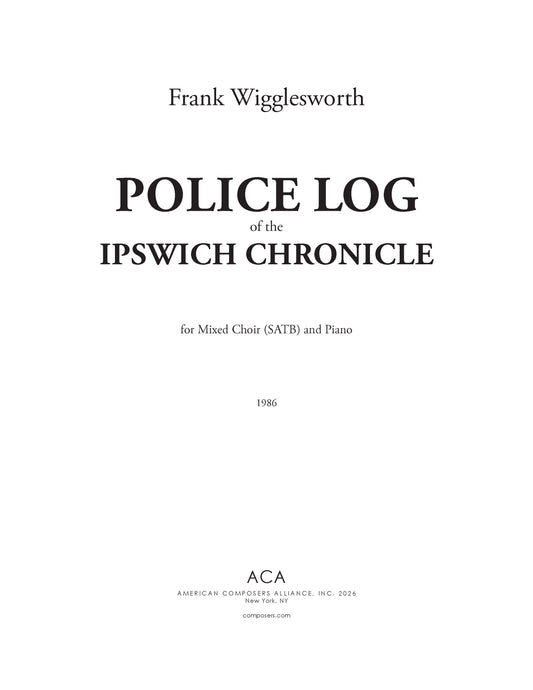 Police Log of the Ipswich Chronicle