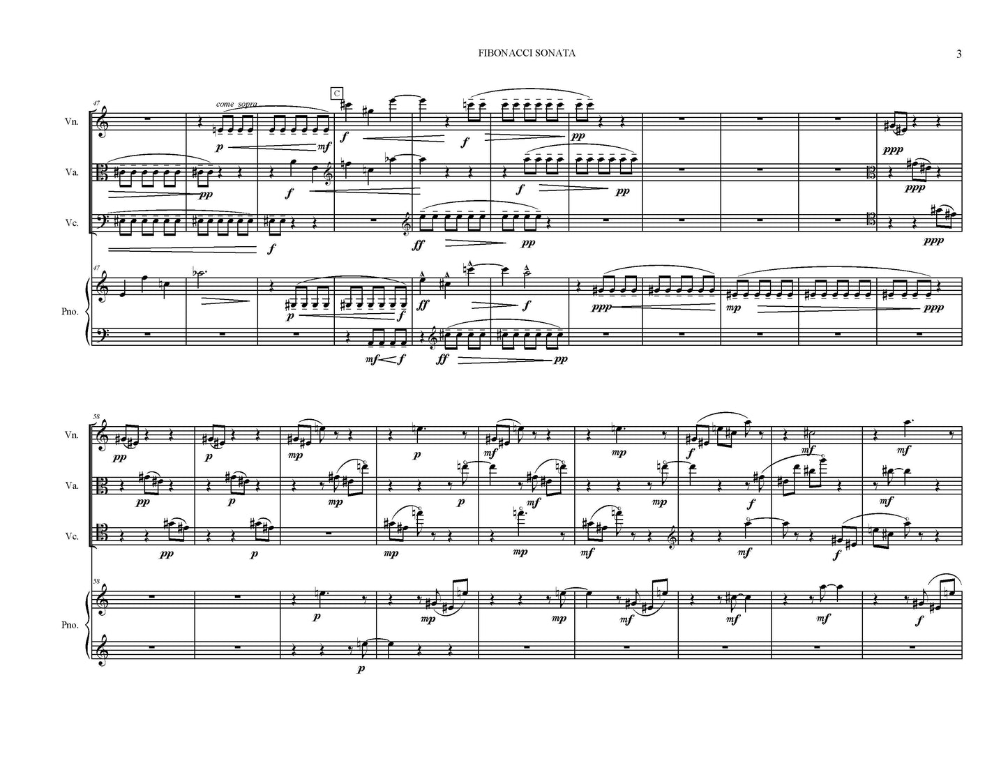 FIBONACCI SONATA - PIANO QUARTET