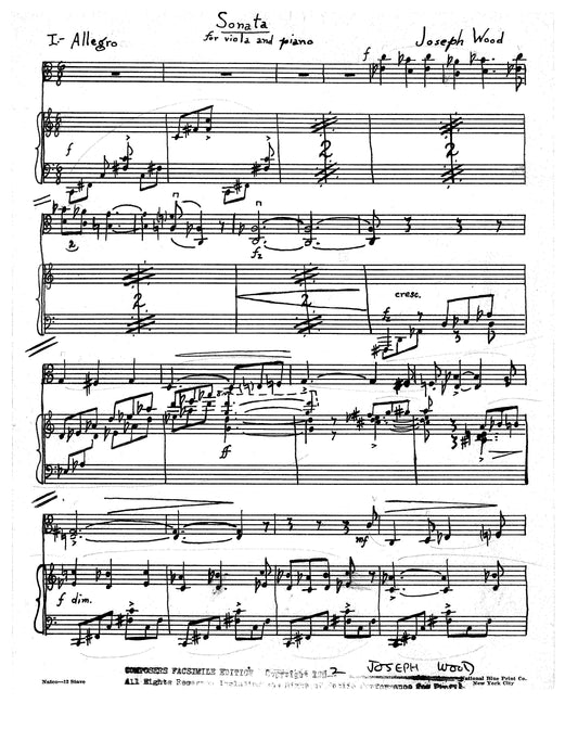 SONATA FOR VIOLA & PIANO