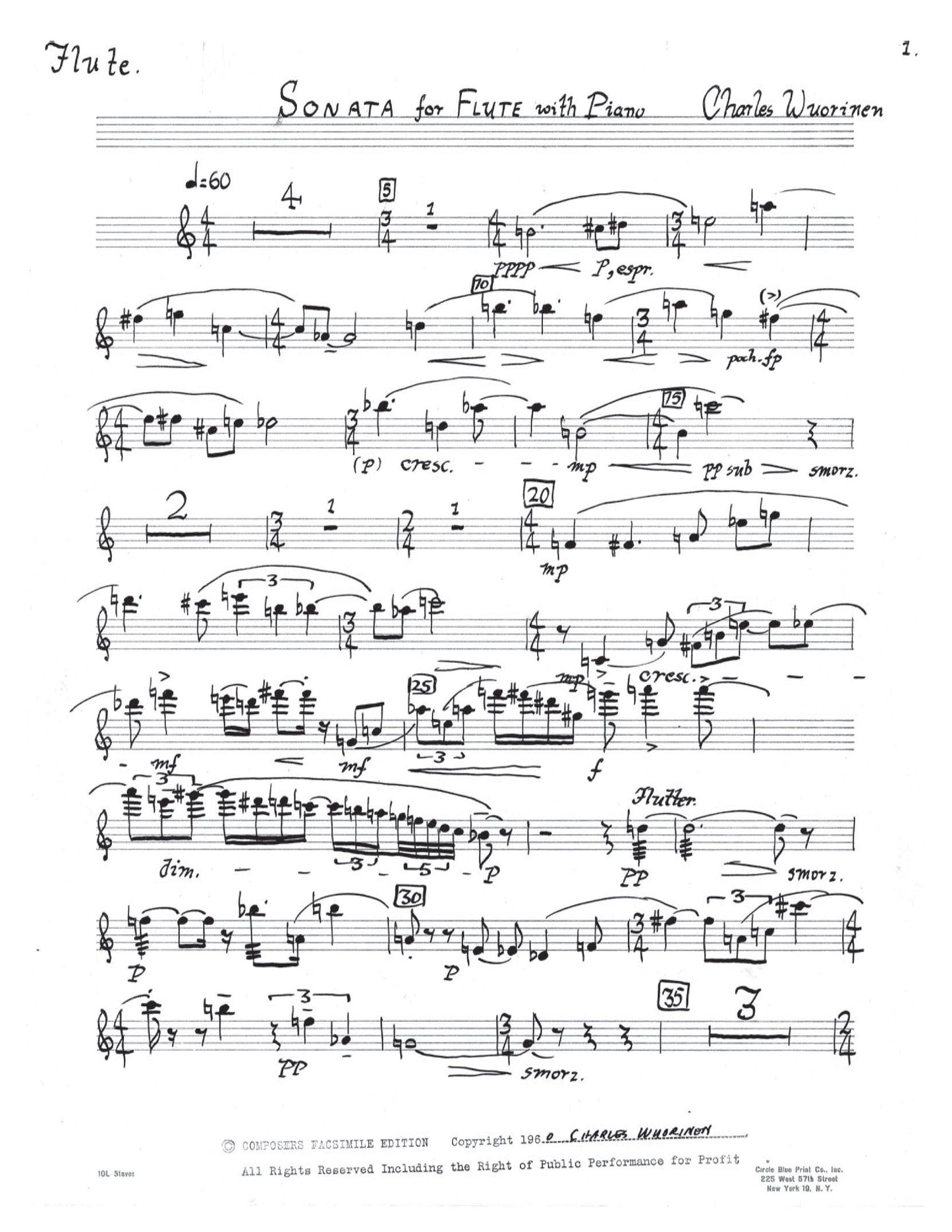 SONATA FOR FLUTE with PIANO