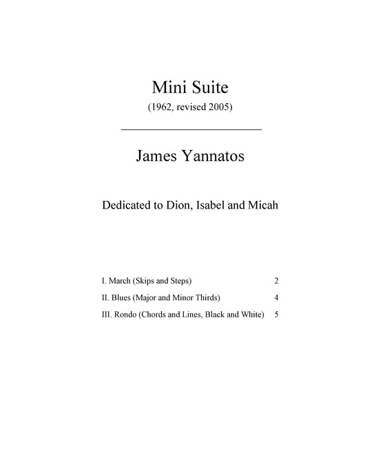 MINI SUITE: THREE PIECES FOR PIANO