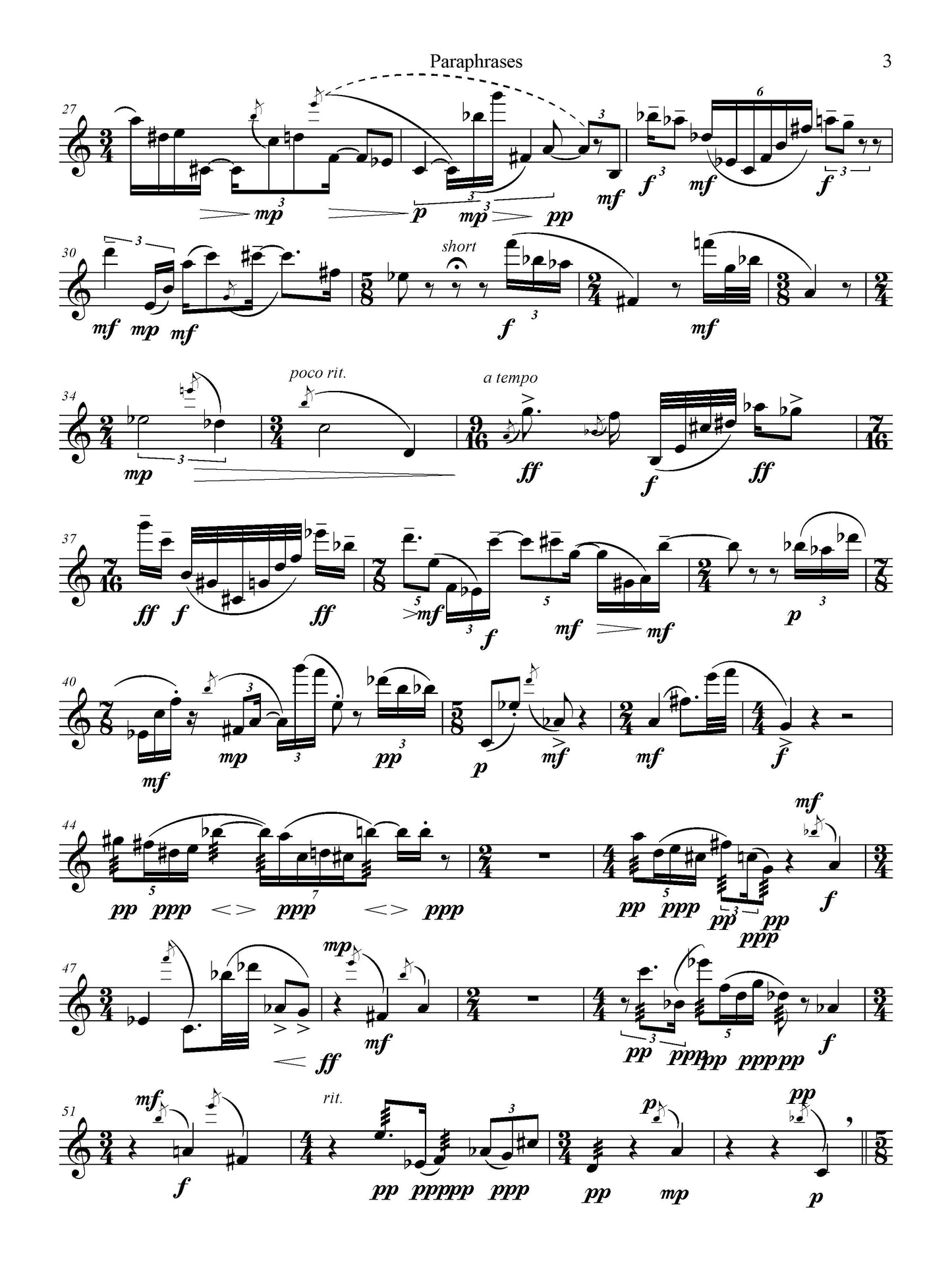 PARAPHRASES for flute alone