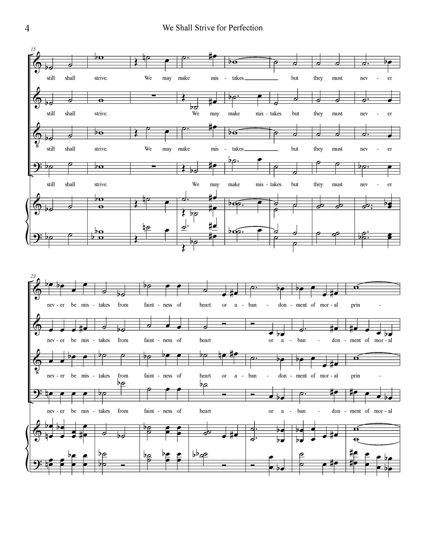 WE SHALL STRIVE FOR PERFECTION