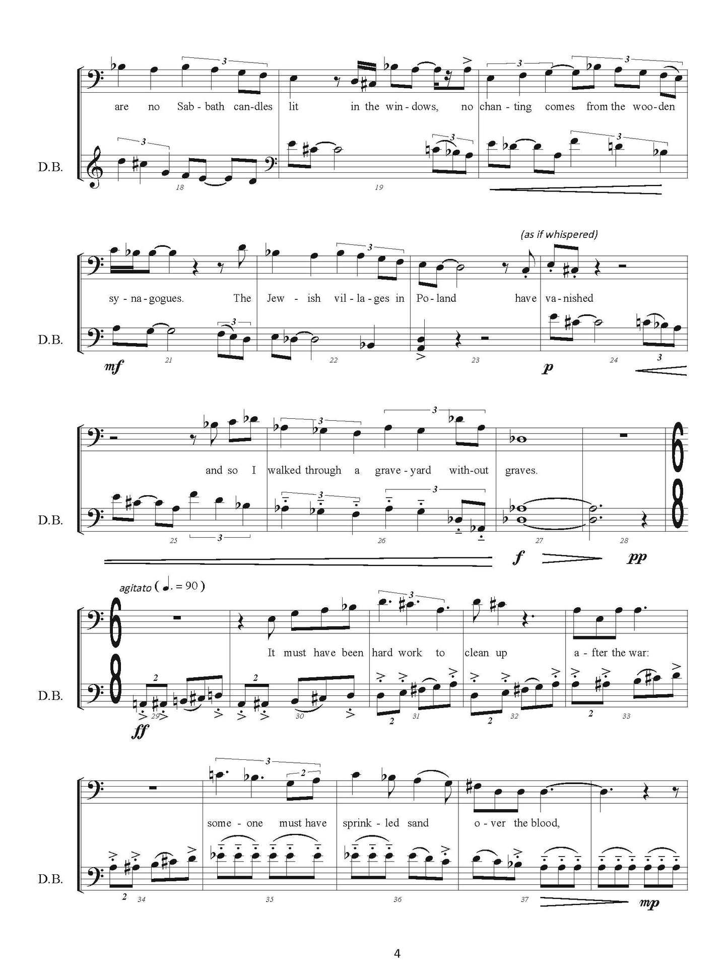 Elegy for the Jewish Villages - for Baritone and Double Bass