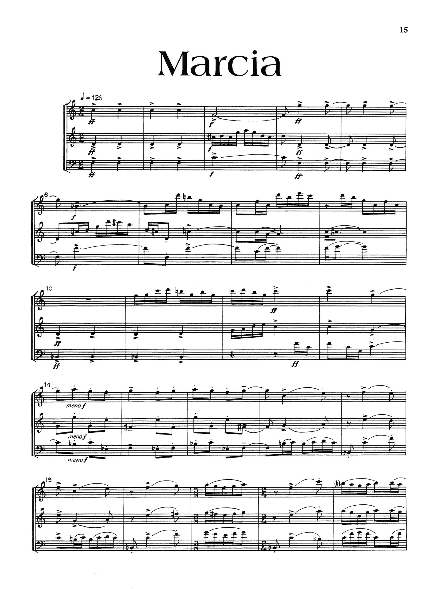 Trio for wind and or string instruments