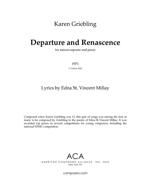 Departure and Renascence