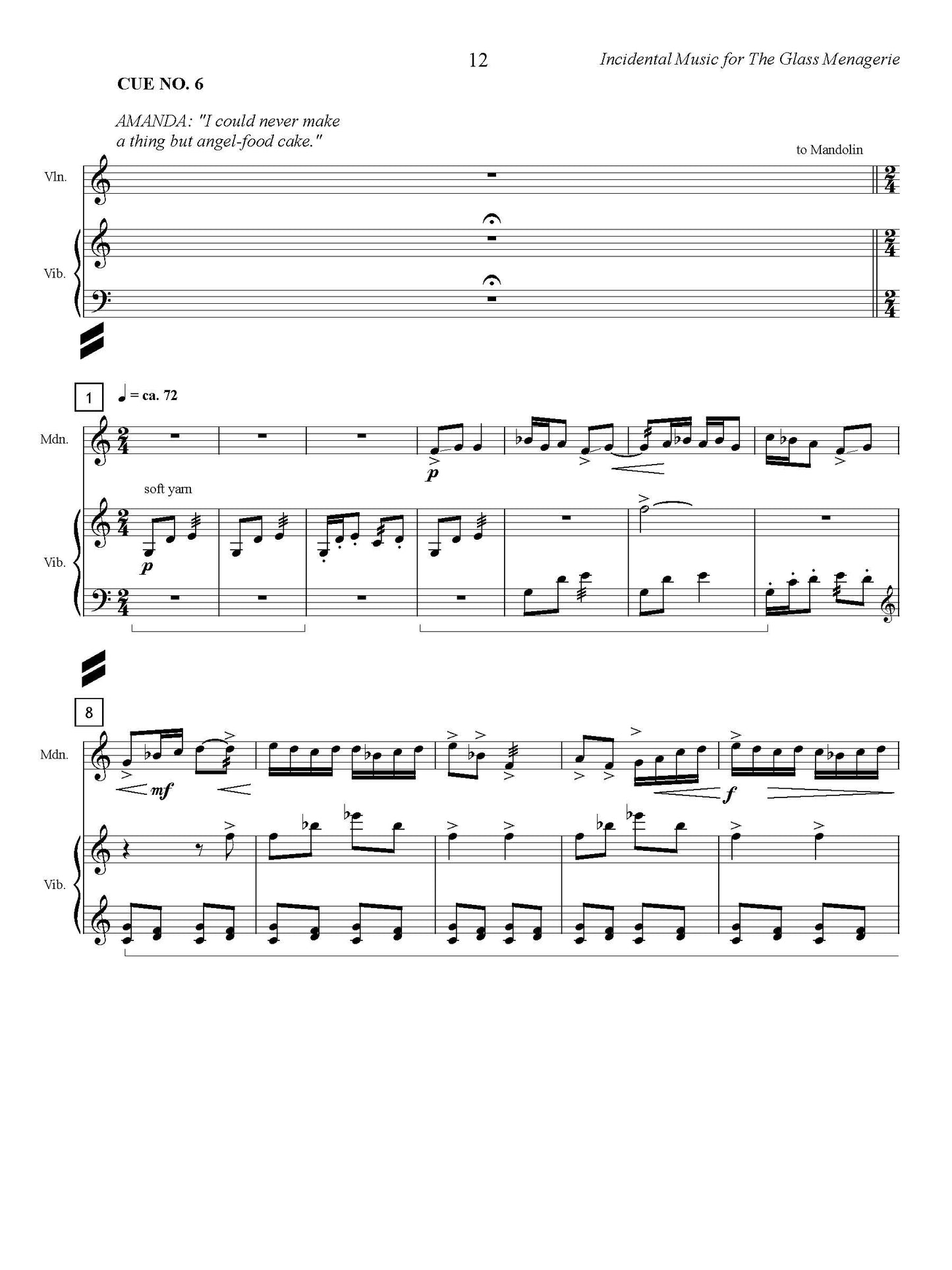 Incidental Music for The Glass Menagerie