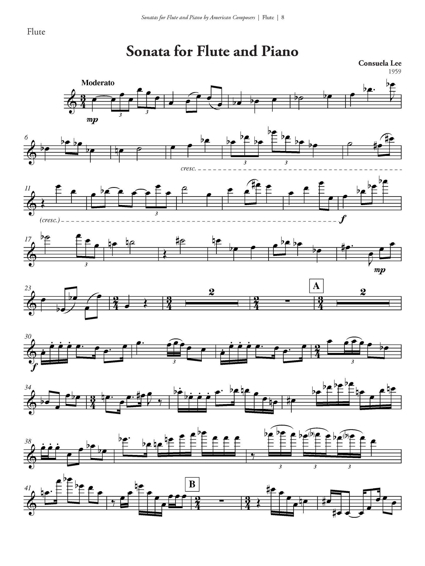 Sonatas for Flute and Piano by American Composers