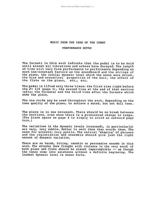 Music From the Year of the Comet