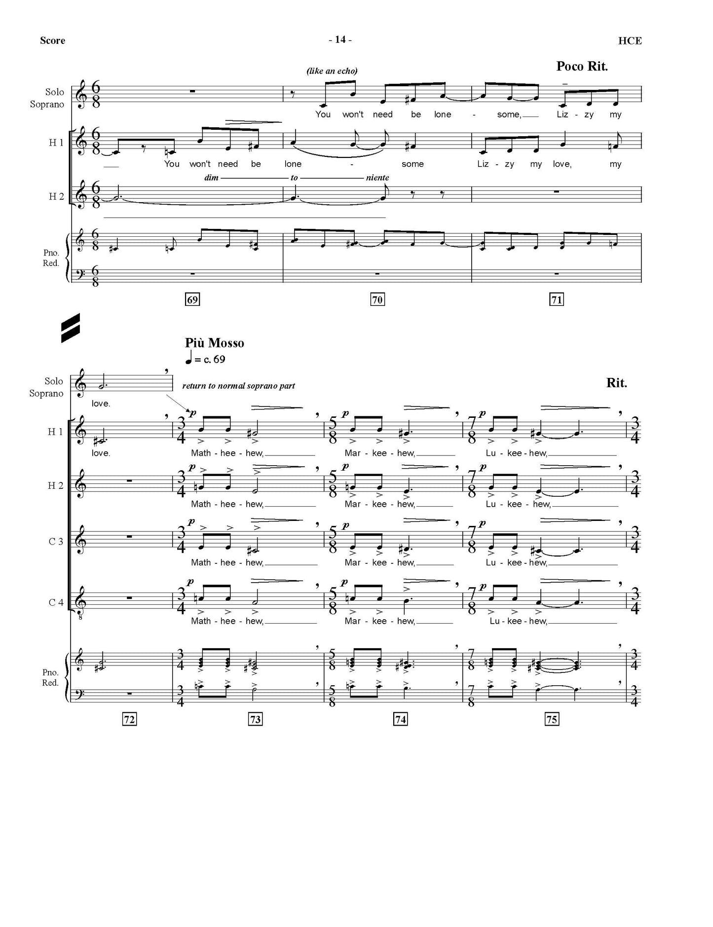 HCE for six-part choir