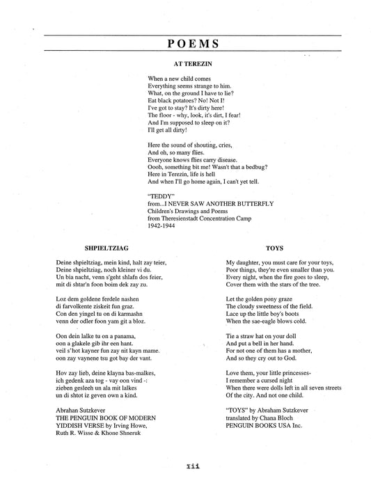 POEMS FROM THE HOLOCAUST