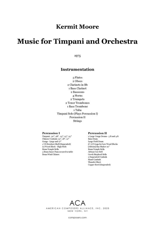 Music for Timpani and Orchestra