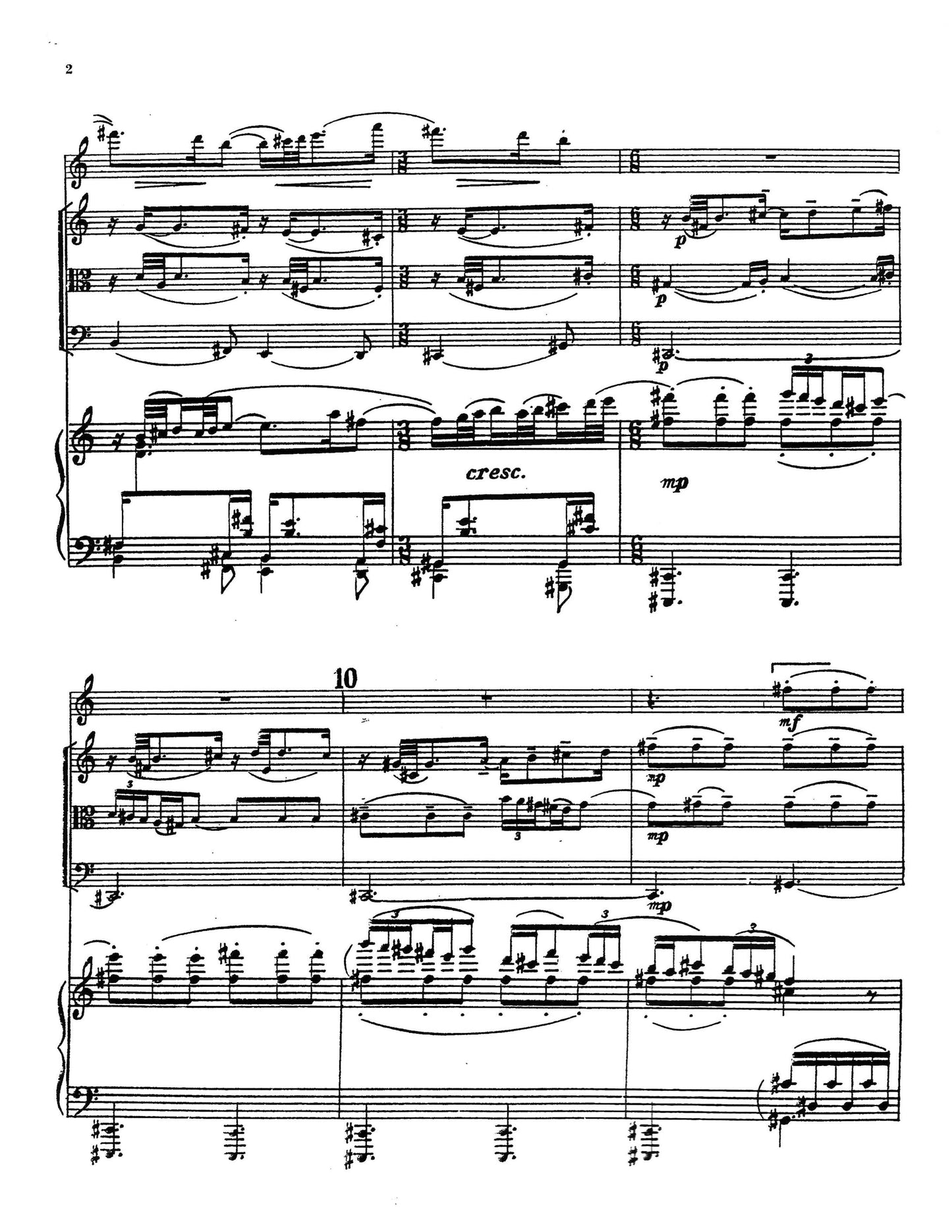 Quintet for flute, violin, viola, cello, and piano