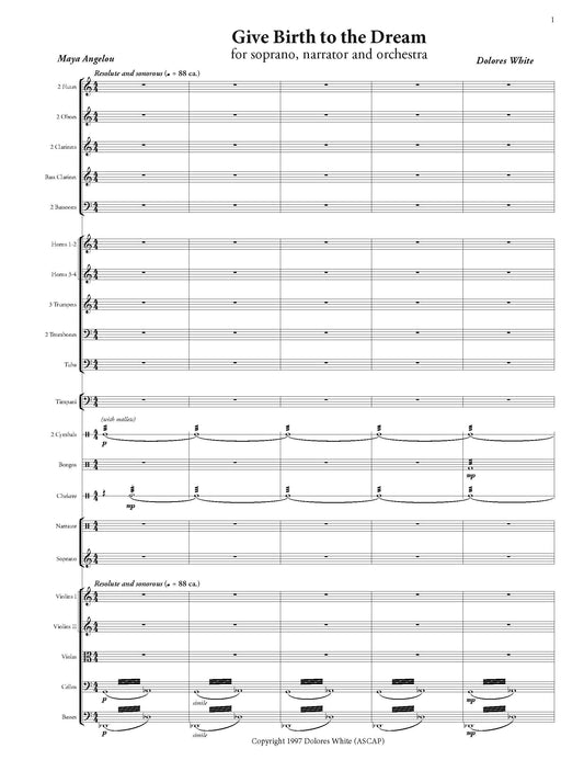 Give Birth to the Dream - For Narrator, Soprano, and Orchestra