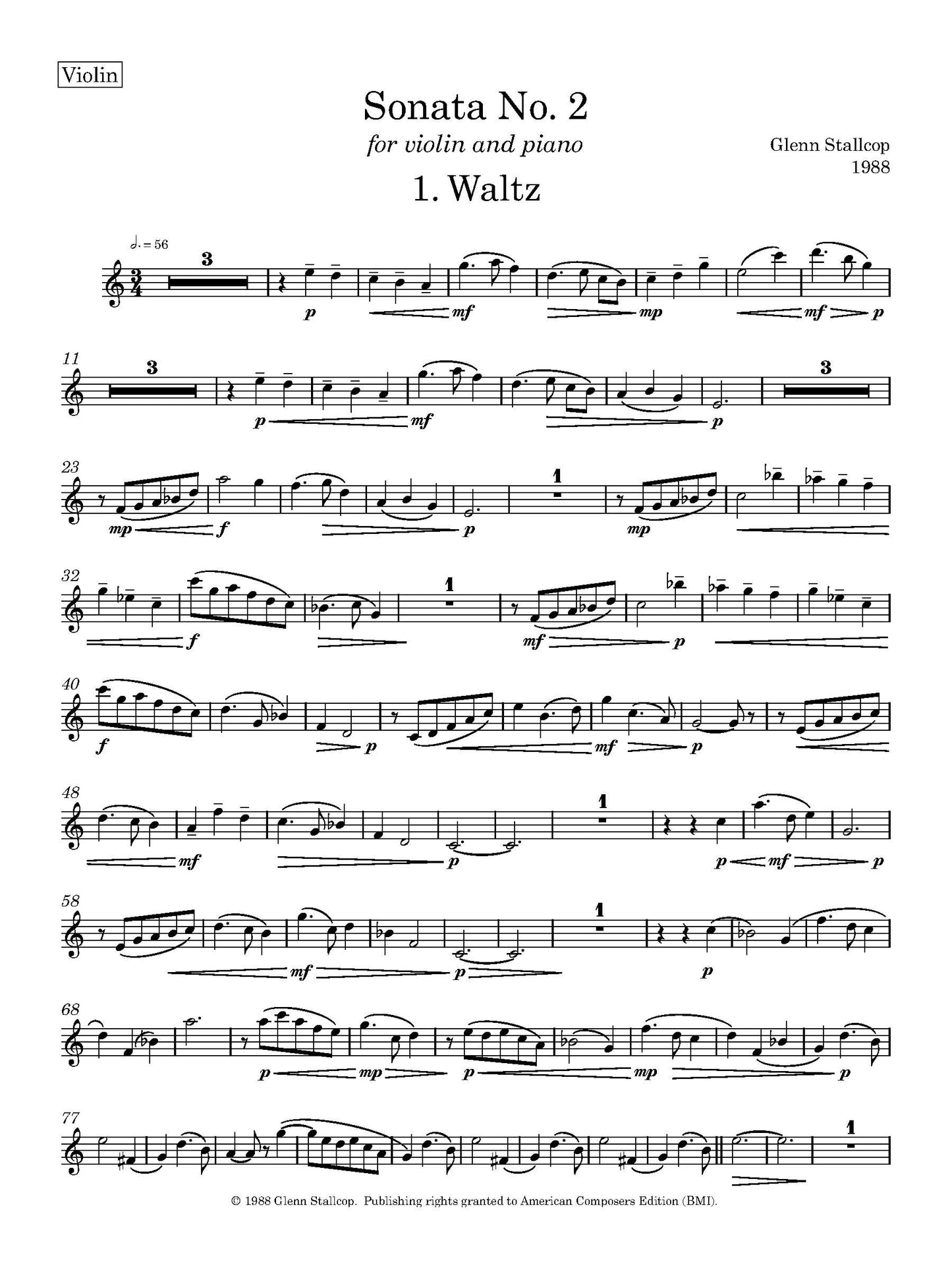 Sonata No. 2 for Violin and Piano