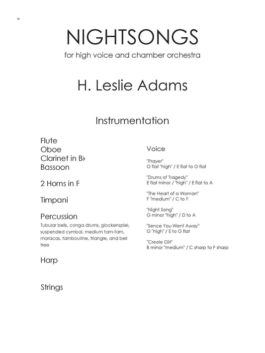 NIGHTSONGS (with Chamber Orchestra): Higher voice - hhm hhm