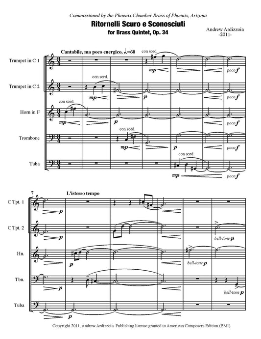 Ritornelli Scuro e Sconosciuti, Op. 34