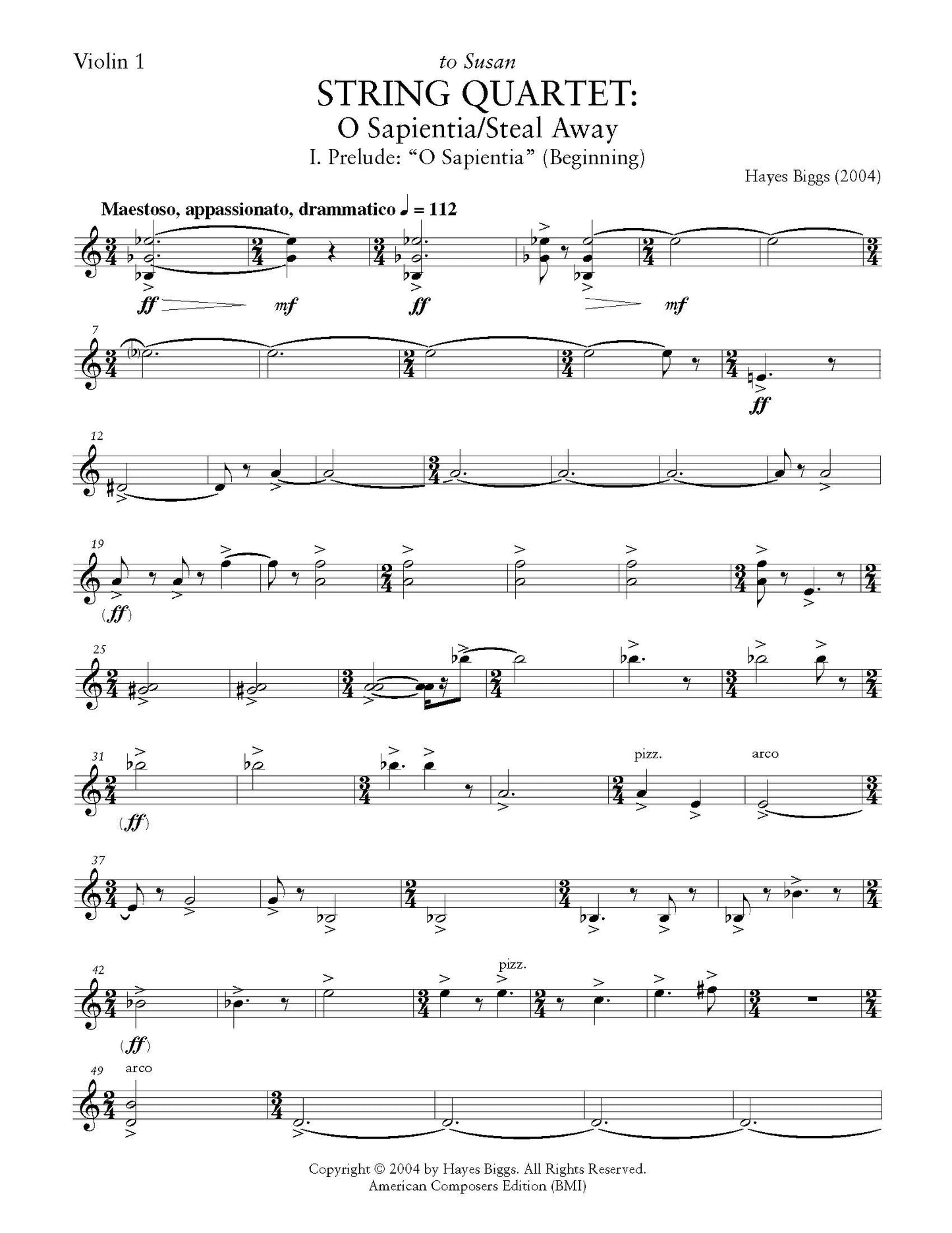 String Quartet: "O Sapientia/Steal Away"