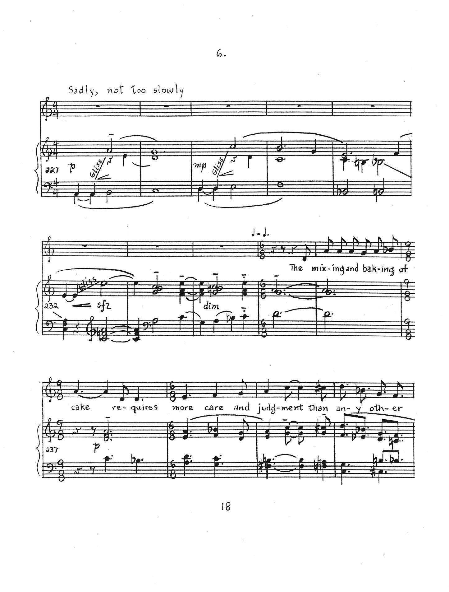 Food and Gladness: Seven Songs to Texts by Fannie Farmer