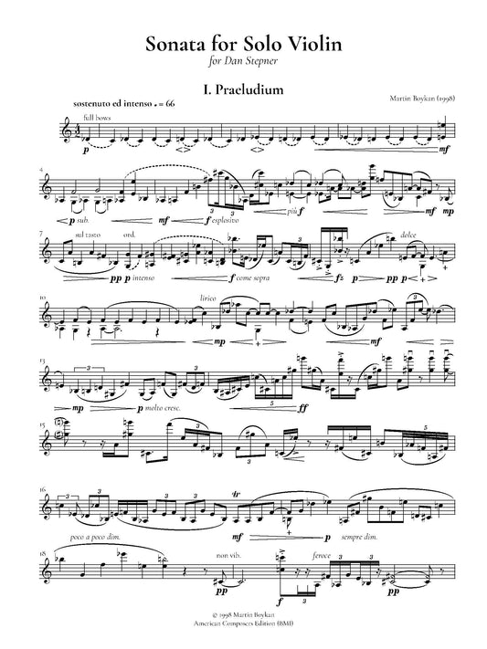 Sonata for Solo Violin