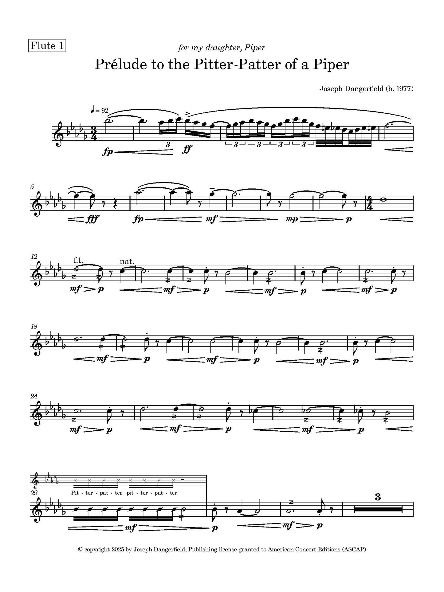 Prélude to the Pitter-Patter of a Piper