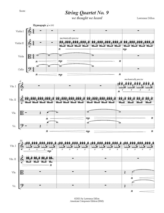 String Quartet No. 9: We Thought We Heard