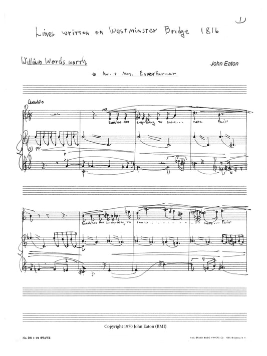 Lines Written on Westminster Bridge 1816