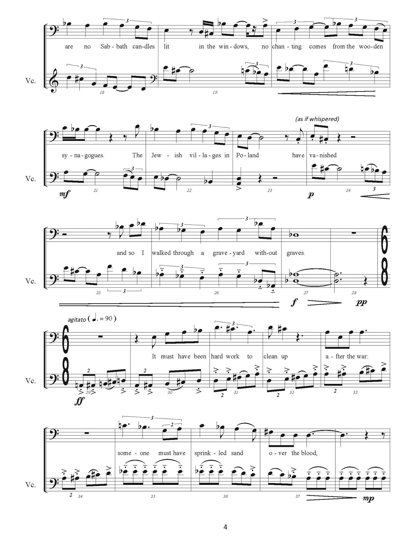 Elegy for the Jewish Villages - for Baritone and Cello